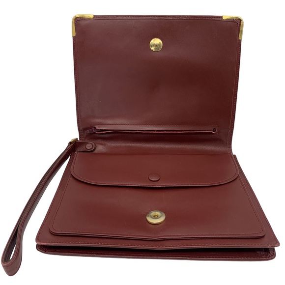 Cartier Must de Cartier Clutch Leather Bag in Burgundy - Picture 4 of 16